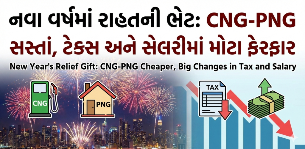 નવા વર્ષમાં રાહતની ભેટ: CNG-PNG સસ્તાં, ટેક્સ અને સેલરીમાં મોટા ફેરફાર