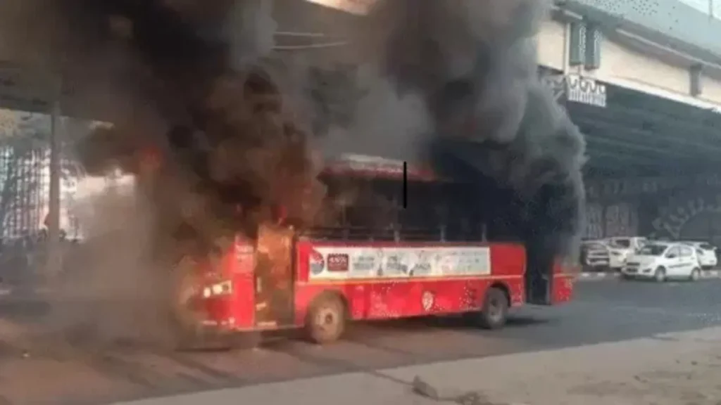 AMTS Bus Fire Ahmedabad