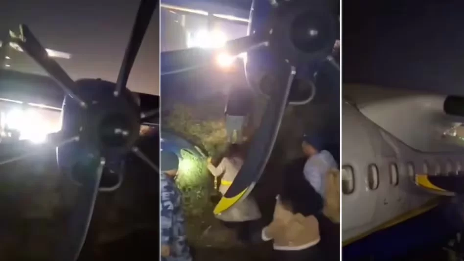 નેપાળમાં વિમાન રનવે પરથી લપસ્યું