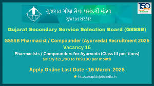 GSSSB Ayurved Pharmacist 2026