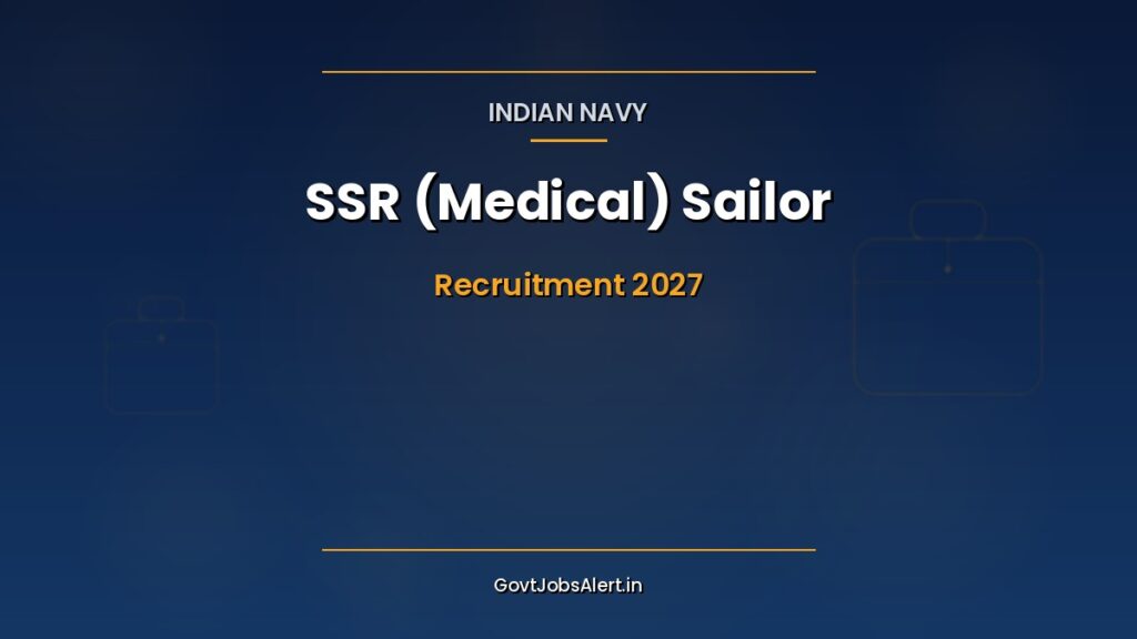  Navy SSR Medical 02/2027 ભરતી 