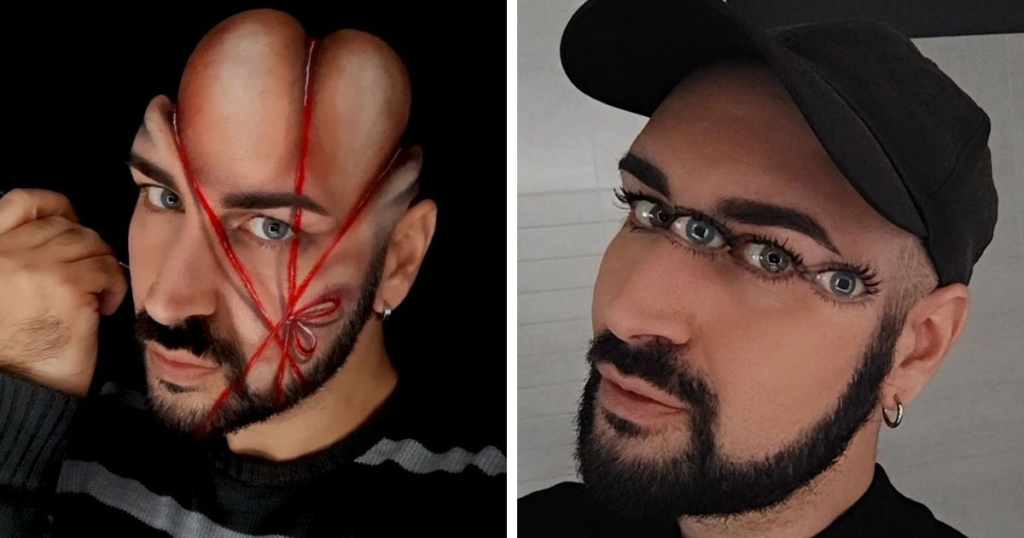 3D Head Paint Optical Illusion