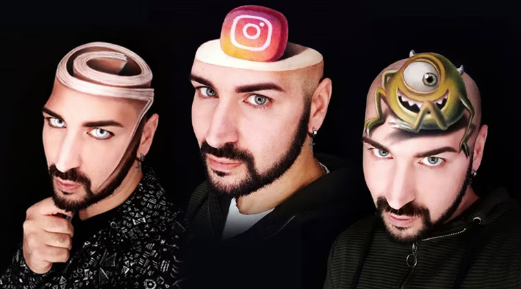 3D Head Paint Optical Illusion