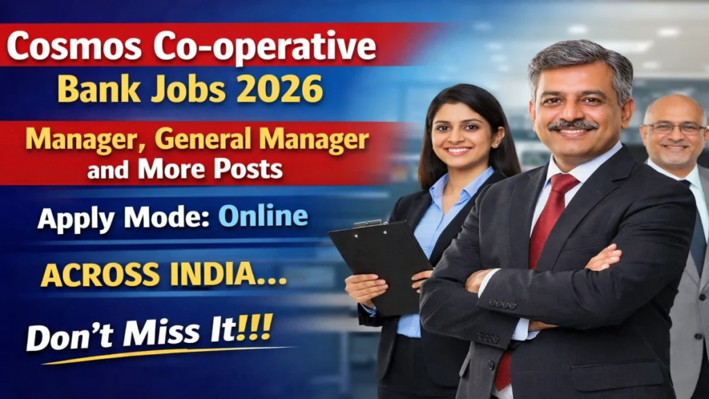 Cosmos Co-operative Bank Recruitment 2026