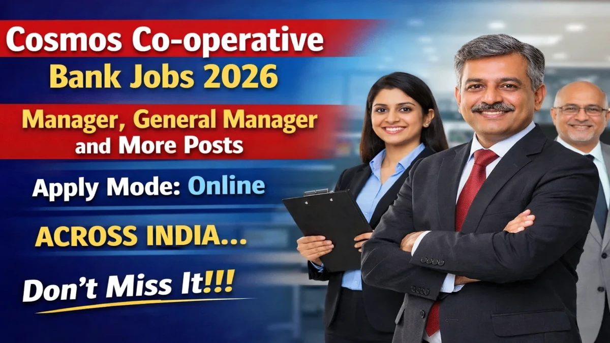 Cosmos Co-operative Bank Recruitment 2026