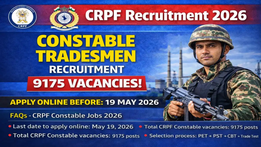 CRPF Constable Tradesmen Recruitment 2026