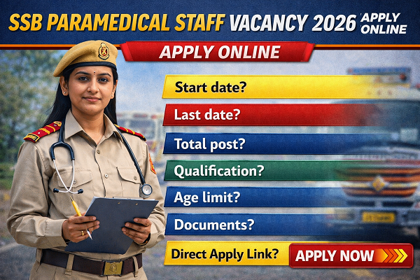 SSB Paramedical Staff Recruitment 2026