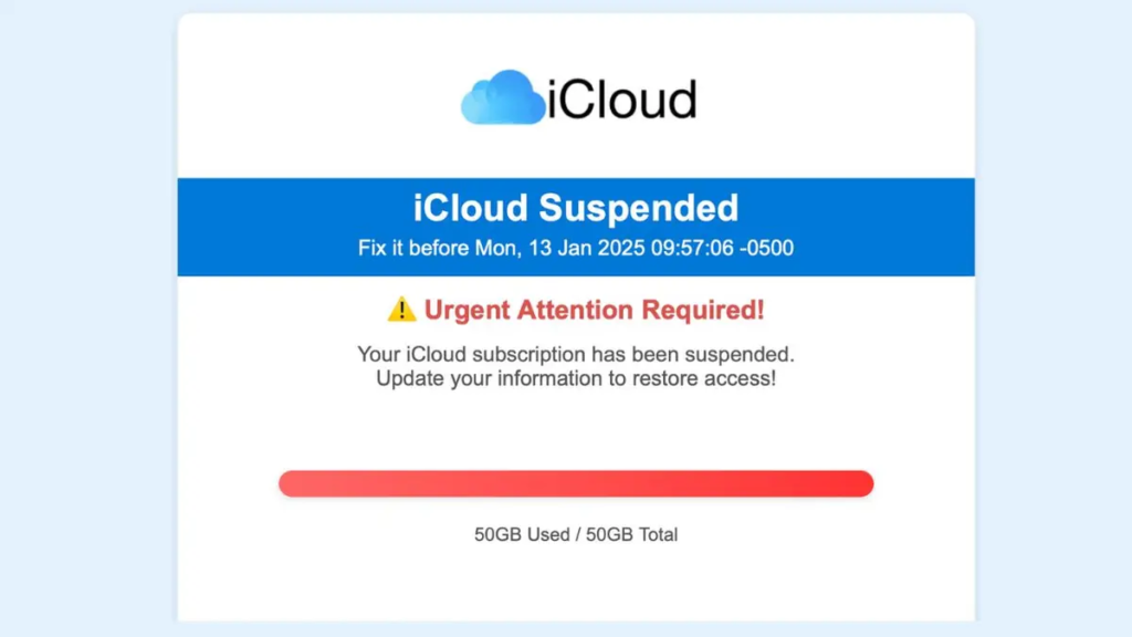 iCloud Storage Scam