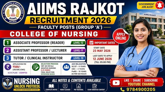 AIIMS Rajkot Nursing Principal Recruitment 2026