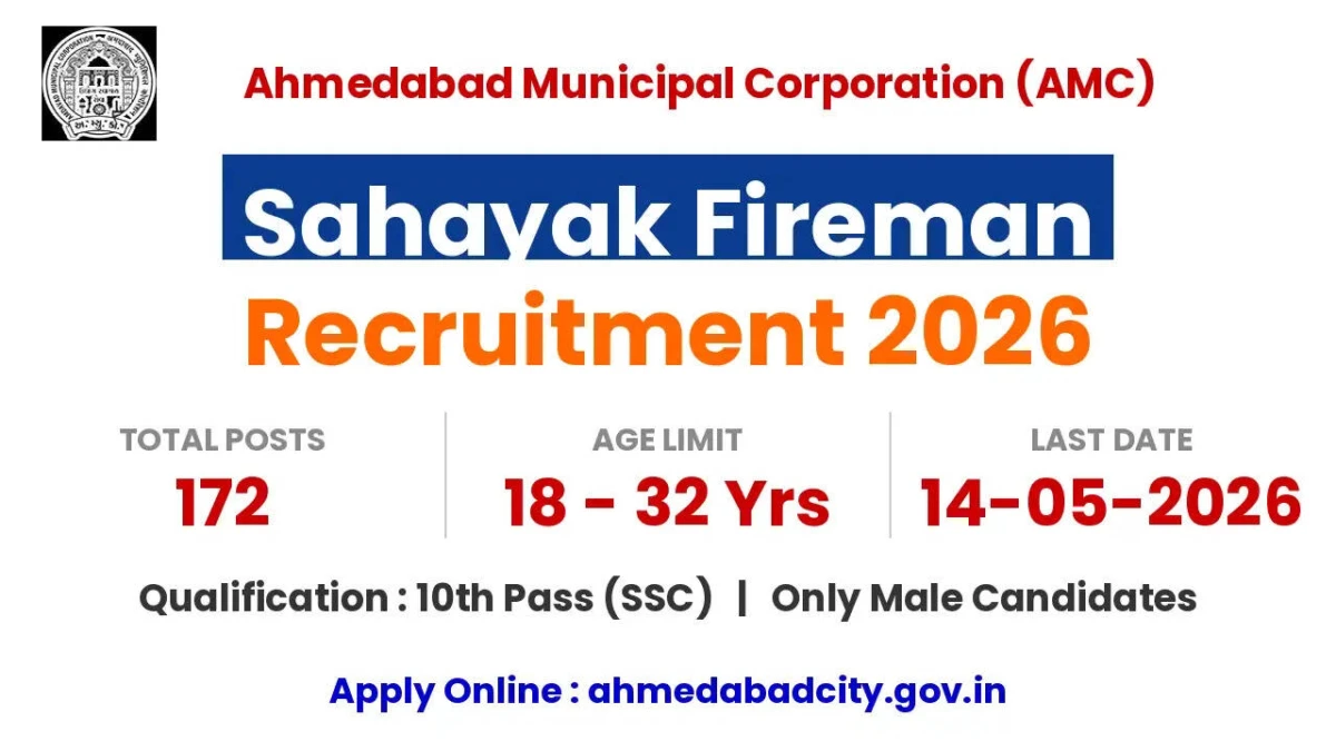 AMC Sahayak Fireman Recruitment 2026