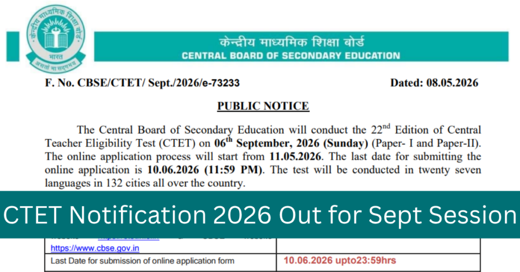 CBSE CTET Online Form 2026
